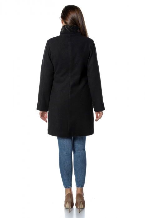 Palton negru dama din stofa cu fermoar PF30, M [3]