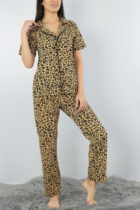 Pijama dama din bumbac cu imprimeu animal print [1]