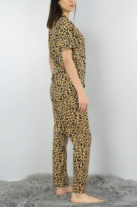 Pijama dama din bumbac cu imprimeu animal print [4]