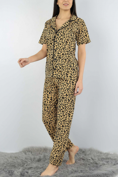 Pijama dama din bumbac cu imprimeu animal print [3]