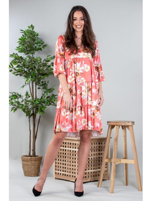 Rochie lejera cu imprimeu floral Coral Yvesse [2]