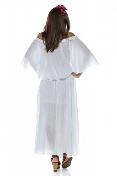 Rochie dama din panza topita Fluture Alb [2]