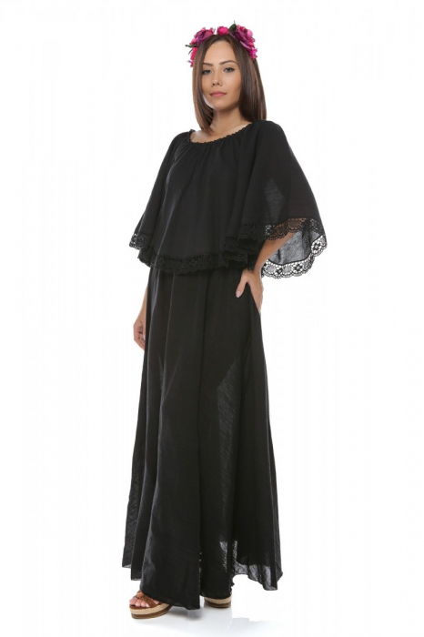 Rochie dama din panza topita Fluture Negru [3]