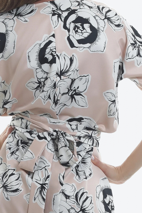 Rochie midi trapez cu imprimeu floral si volan [5]