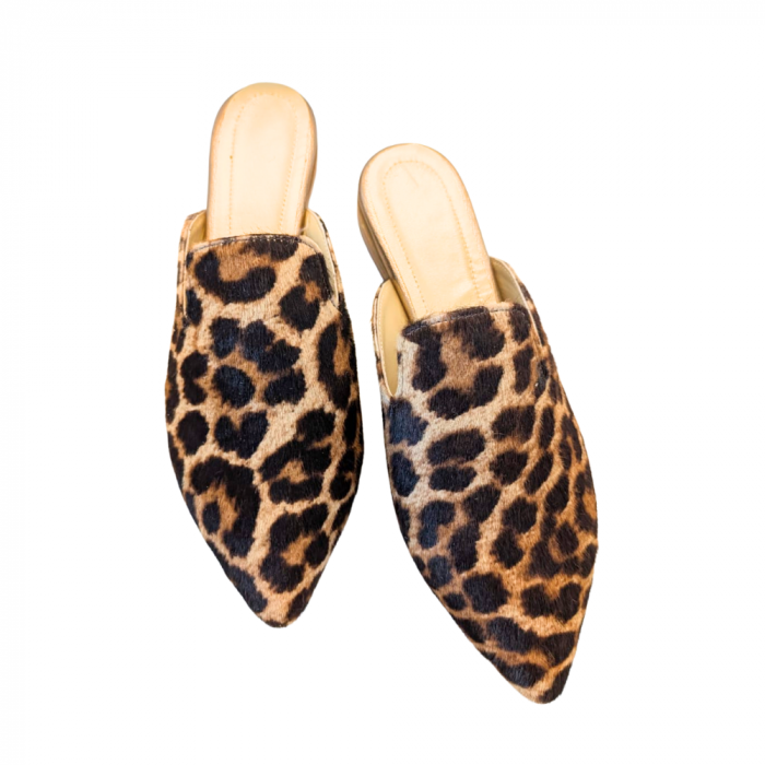 Saboti dama din piele de ponei cu imprimeu animal print Sole [3]
