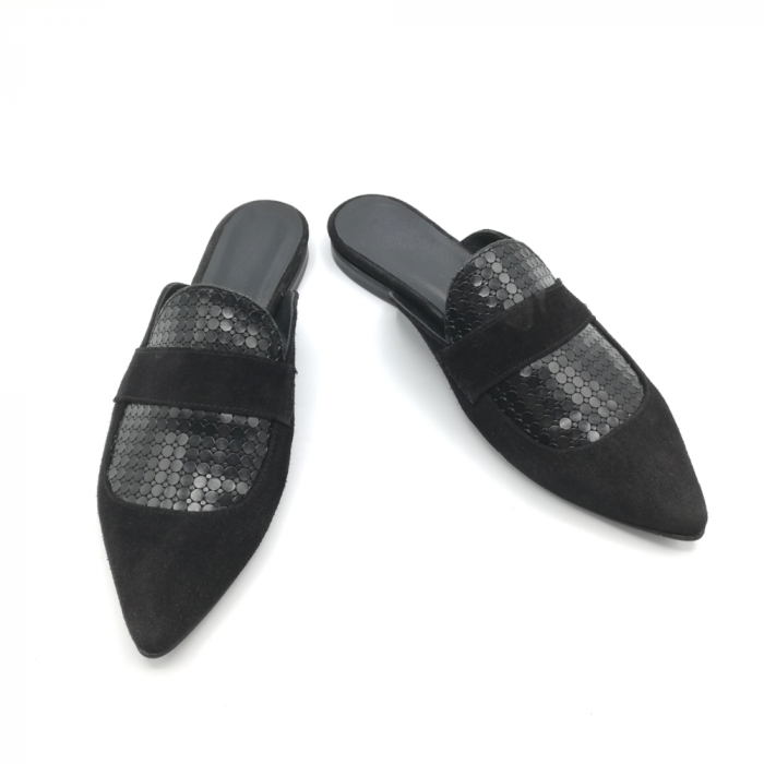 Saboti dama din piele intoarsa Serena Black [4]