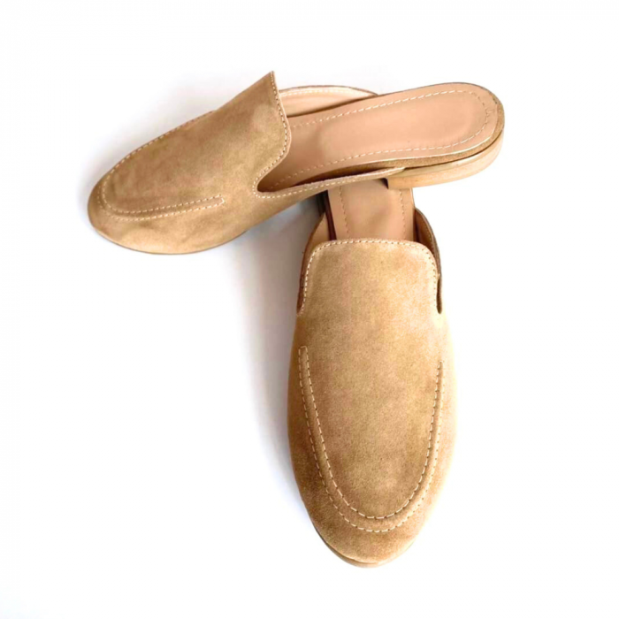 Saboti dama din piele intoarsa Sheva Beige [4]