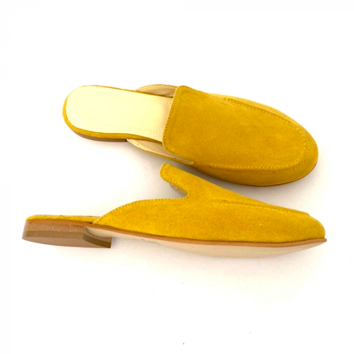 Saboti dama din piele intoarsa Sheva Mustard, 40 [3]