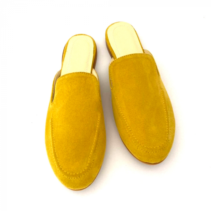 Saboti dama din piele intoarsa Sheva Mustard, 40 [2]