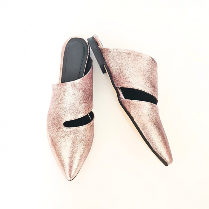 Saboti dama din piele naturala Astrid bronz cu decupaj, 39 [4]