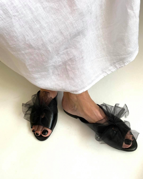 Saboti dama din piele naturala Dia Black [3]