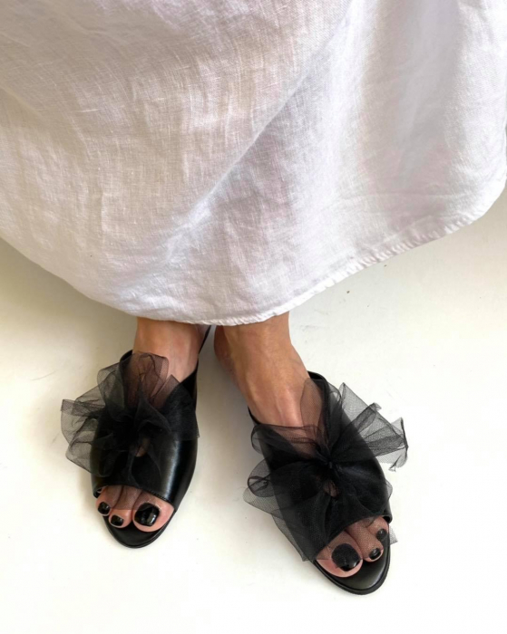 Saboti dama din piele naturala Dia Black [2]