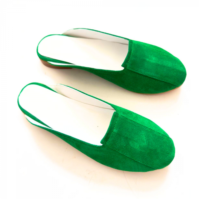Saboti dama din piele naturala Fly Green [4]