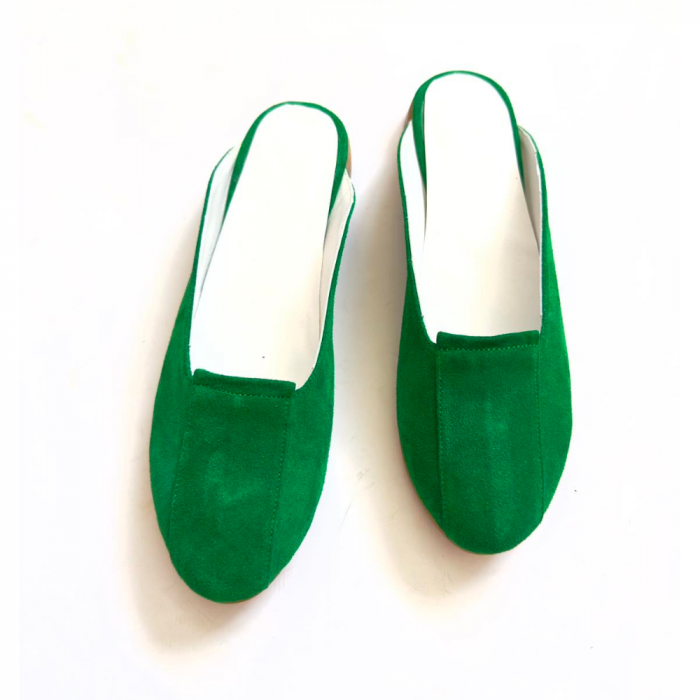 Saboti dama din piele naturala Fly Green [2]