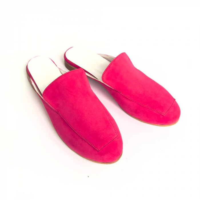 Saboti dama din piele naturala Fucsia Ivon [3]