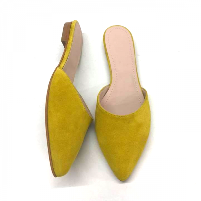 Saboti dama din piele intoarsa Calista Yellow, 38 [2]