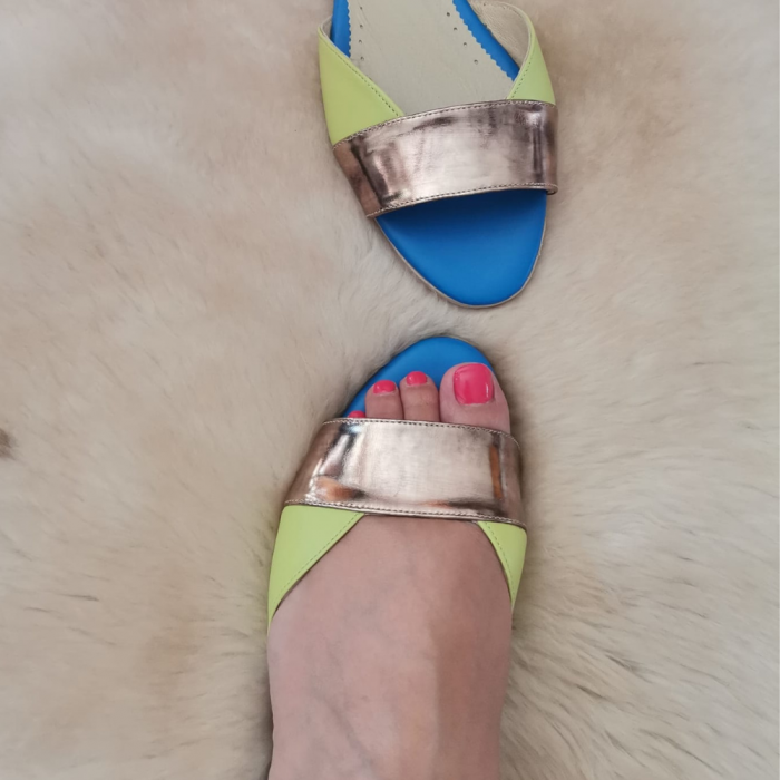 Sandale dama din piele naturala in trei culori Wings Blue, 37 [3]
