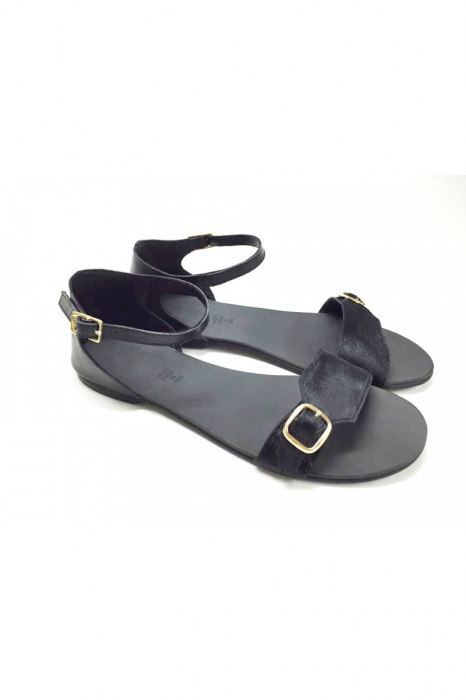 Sandale de dama din piele Ada Pony Black [4]