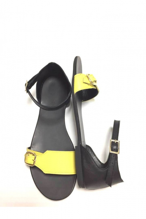 Sandale de dama din piele Ada Yellow [2]
