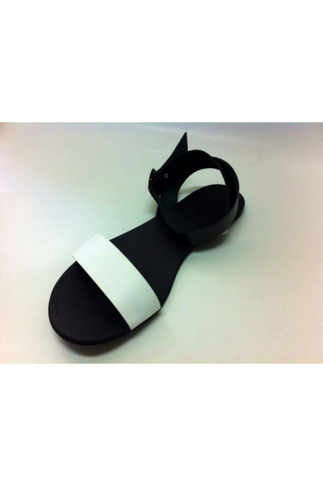 Sandale de dama din piele Black and White [2]