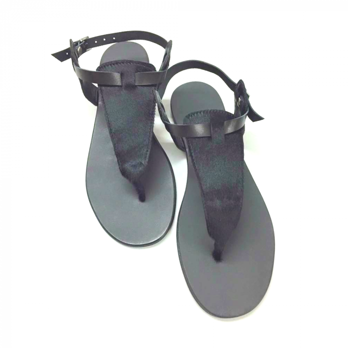 Sandale de dama din piele Black Pony [3]