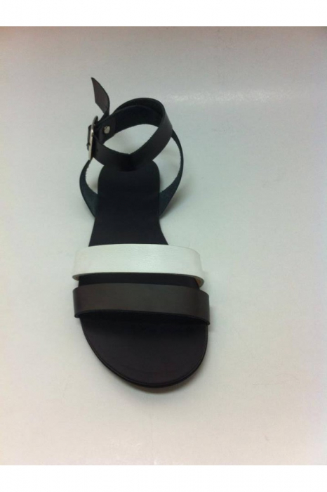 Sandale de dama din piele double stripe Black&White [2]