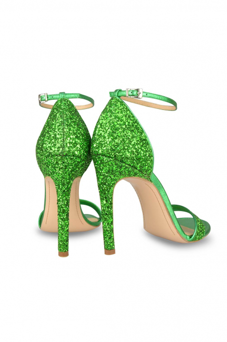 Sandale Mihai Albu din piele Emerald Green Glitter [3]