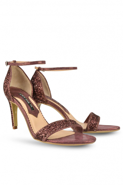 Sandale Mihai Albu din piele Burgundy Glitter [4]