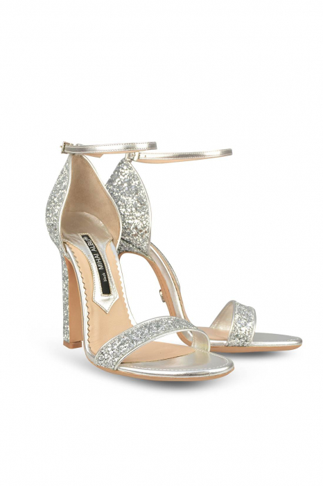Sandale Mihai Albu din piele High Silver Glitter [2]