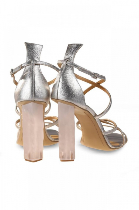 Sandale Mihai Albu din piele Silver Ice [3]