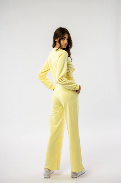 Set sport cu pantaloni si bluza din bumbac galben Upway [4]