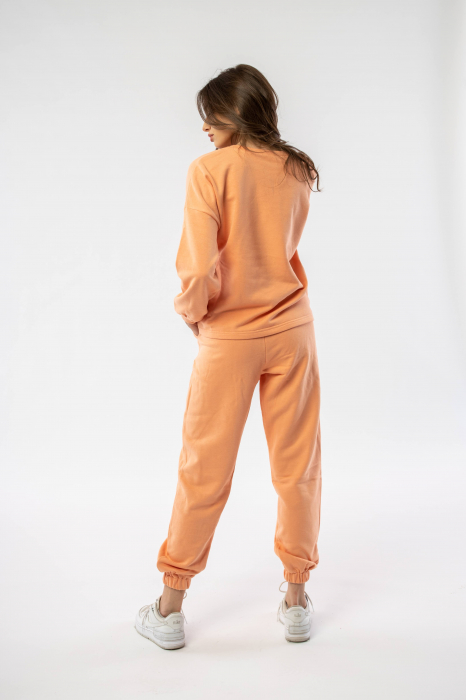Set sport cu pantaloni si bluza din bumbac roz somon Oxyma [5]