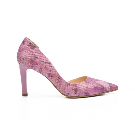 Pantofi dama stiletto snake print roz CA10 [1]