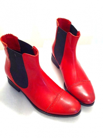 Incaltaminte - Ghete din piele Red Waxy Dana