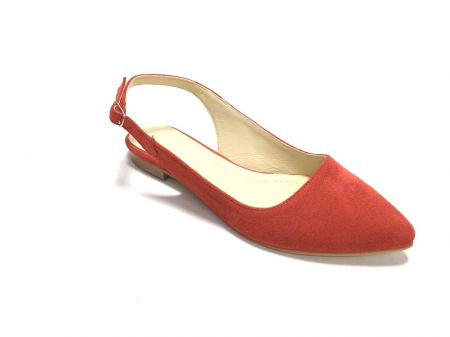 Balerini - Balerini decupati din piele Lia Velvet Red