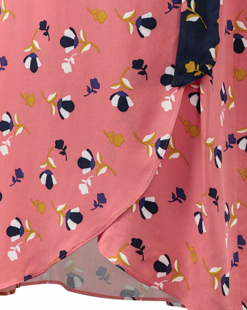 Rochie petrecuta roz cu imprimeu floral si maneci scurte [6]