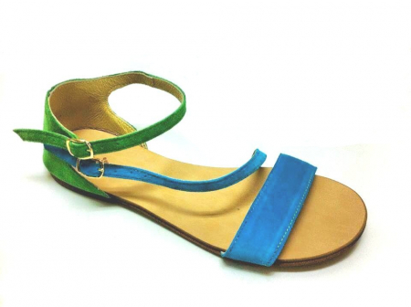 Incaltaminte - Sandale dama din piele Green and Blue Velvet Anna