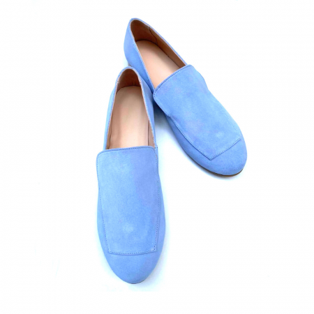 Pantofi cu talpa joasa din piele intoarsa Blue Ciel [0]