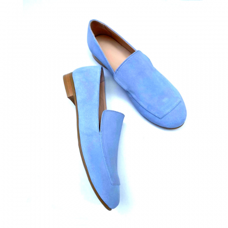 Pantofi cu talpa joasa din piele intoarsa Blue Ciel [1]
