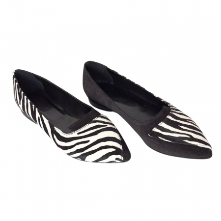 Balerini - Balerini din piele intoarsa cu insertie animal print River Black