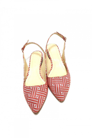 Balerini decupati din piele Lia Red Pattern [2]