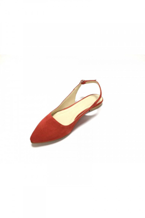 Balerini decupati din piele Lia Velvet Red [3]