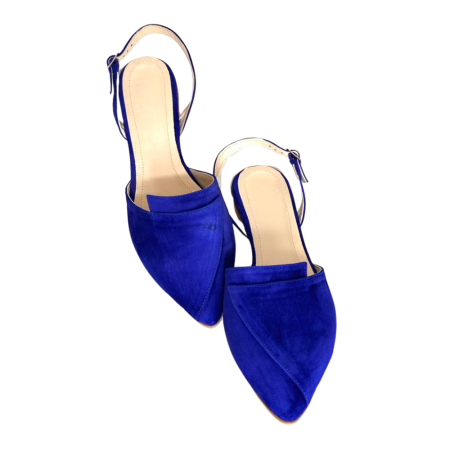 Balerini din piele intoarsa cu bareta la spate Nikko Blue [1]