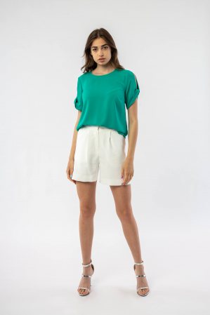 Bluza office cu maneci scurte Green Lilly [1]