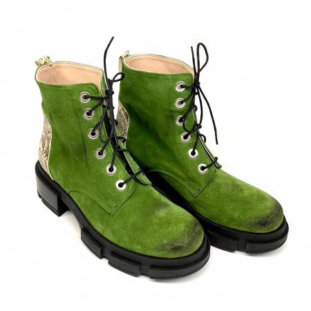 Ghete si Botine - Bocanci dama din piele intoarsa Green Jade