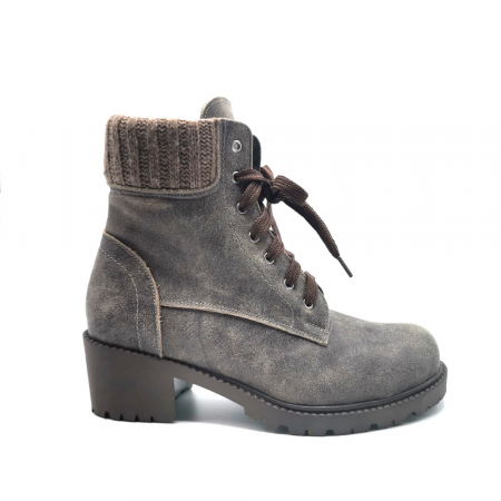 Bocanci dama din piele naturala antichizata kaki, 36 [0]