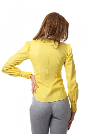 Camasa dama office galbena cu volanase si cu guler rusesc, 42 [2]