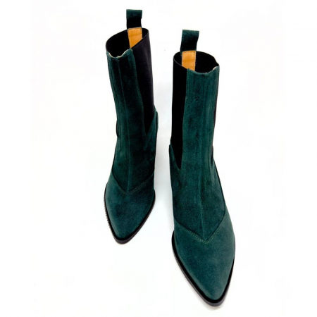 Ciocate dama din piele intoarsa verde smarald Cher [2]