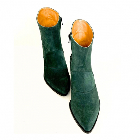 Ciocate dama din piele intoarsa verde smaralad Quinn [2]