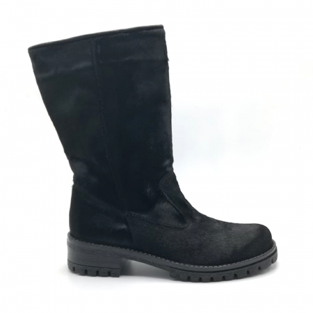Cizme - Cizme midi din piele Ianna Black Pony